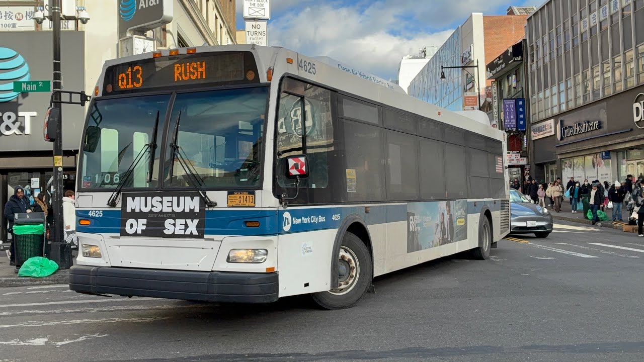 ᴴᴰ MTA NYCT: 2009 Orion VII NG Hybrids #4580/#4625 on the Q13/Q61 Buses around Flushing-Main St Sta.