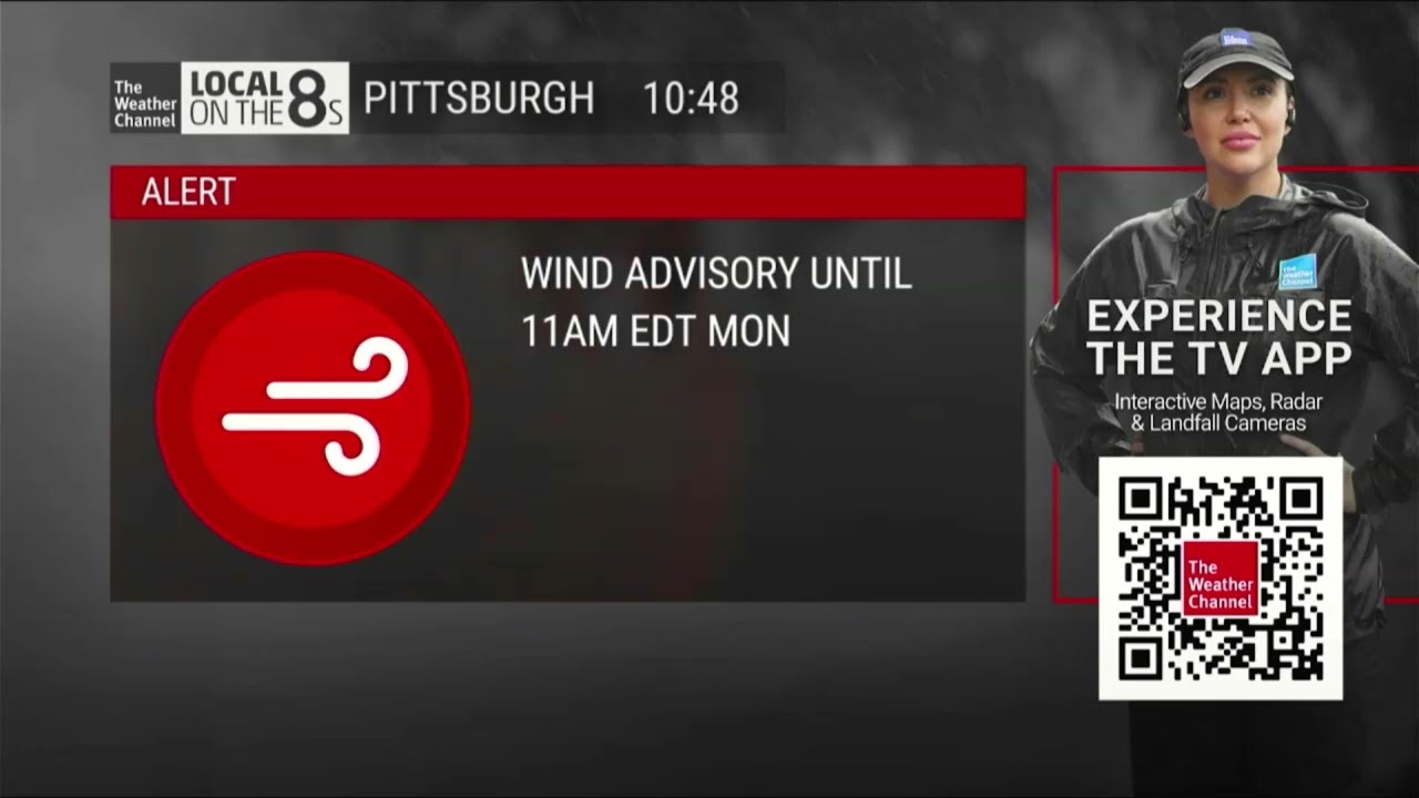 Local on the 8s with Wind Advisory - Pittsburgh, PA - 60 to 38 degrees - (3/16/2026)