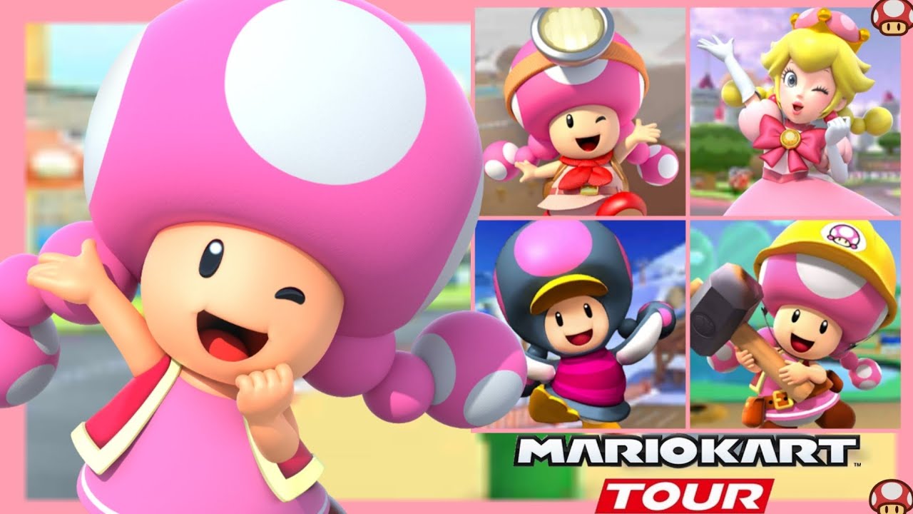 🍄 Mario Kart Tour (Toadette Outfits and Power ups) 🍄