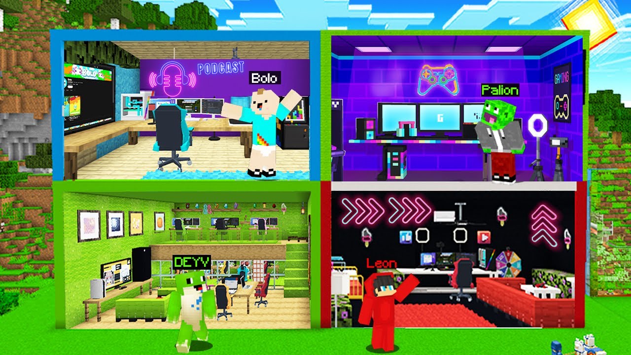 POKÓJ GAMINGOWY PALION vs DEYV vs LEON vs BOLO w Minecraft!