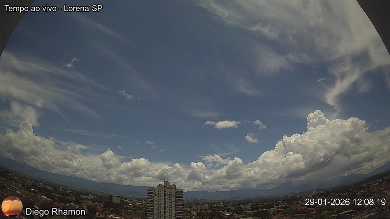 Ao vivo - Céu de Lorena-SP e Serra da Mantiqueira - 29/01/2026