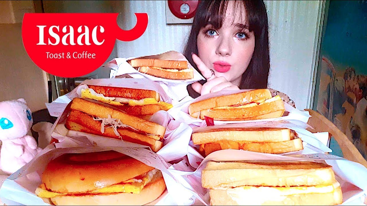 KOREAN GRILLED CHEESE SANDWICHES 🥪 ISAAC TOAST MUKBANG 이삭 토스트 먹방