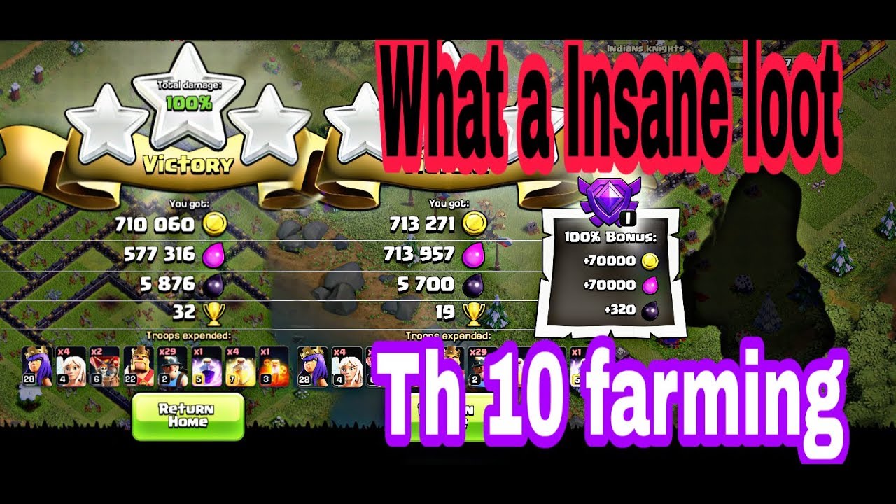Th 10 farming attack strategy || best troops combination || Clash of Clan