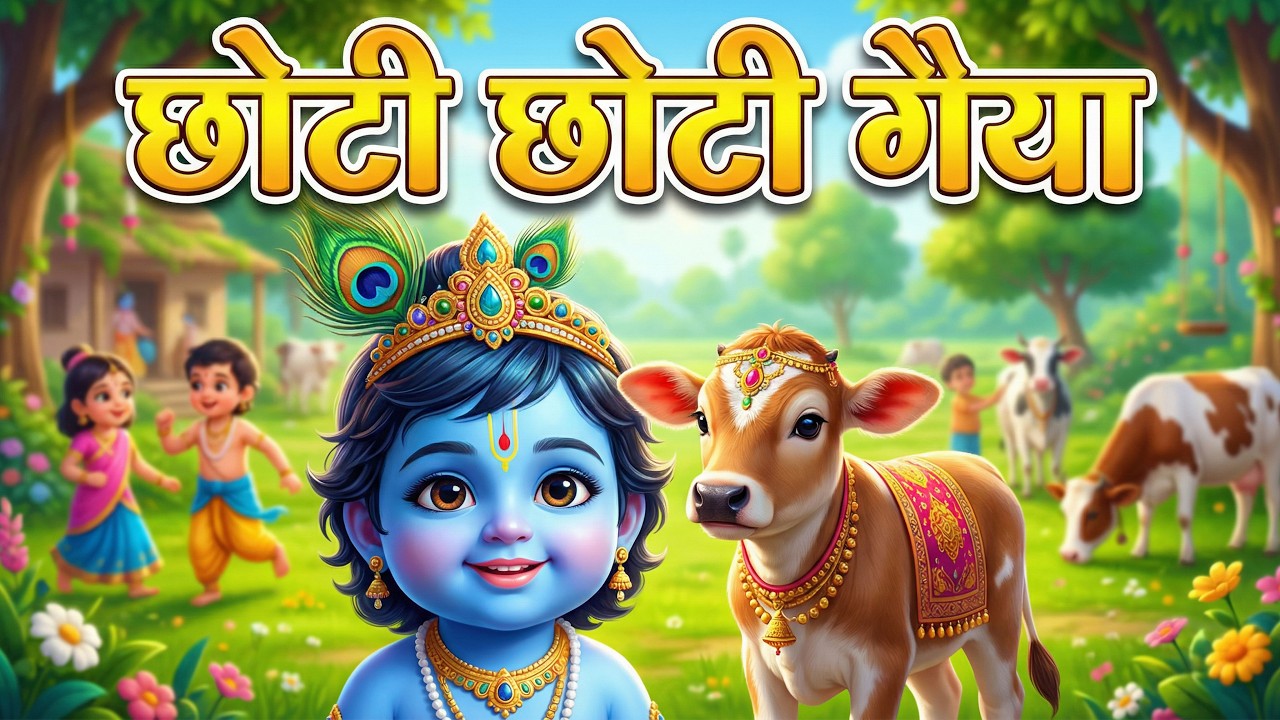 छोटी छोटी गैया छोटे छोटे ग्वाल | Cute Krishna Kids Bhajan | Madan Gopal Song | 3D Animation Bhajan