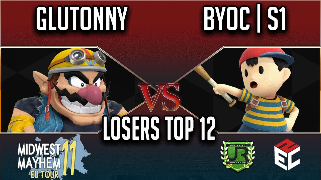 Midwest Mayhem 11 LOSERS TOP 12 - Glutonny (Wario) vs BYOC | S1 (Ness)