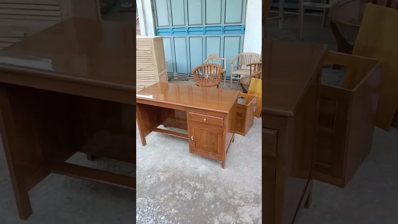 Meja Belajar, Meja Kantor, Meja Kerja Kayu Jati #shorts #wood #table #furniture #trending #mejakerja