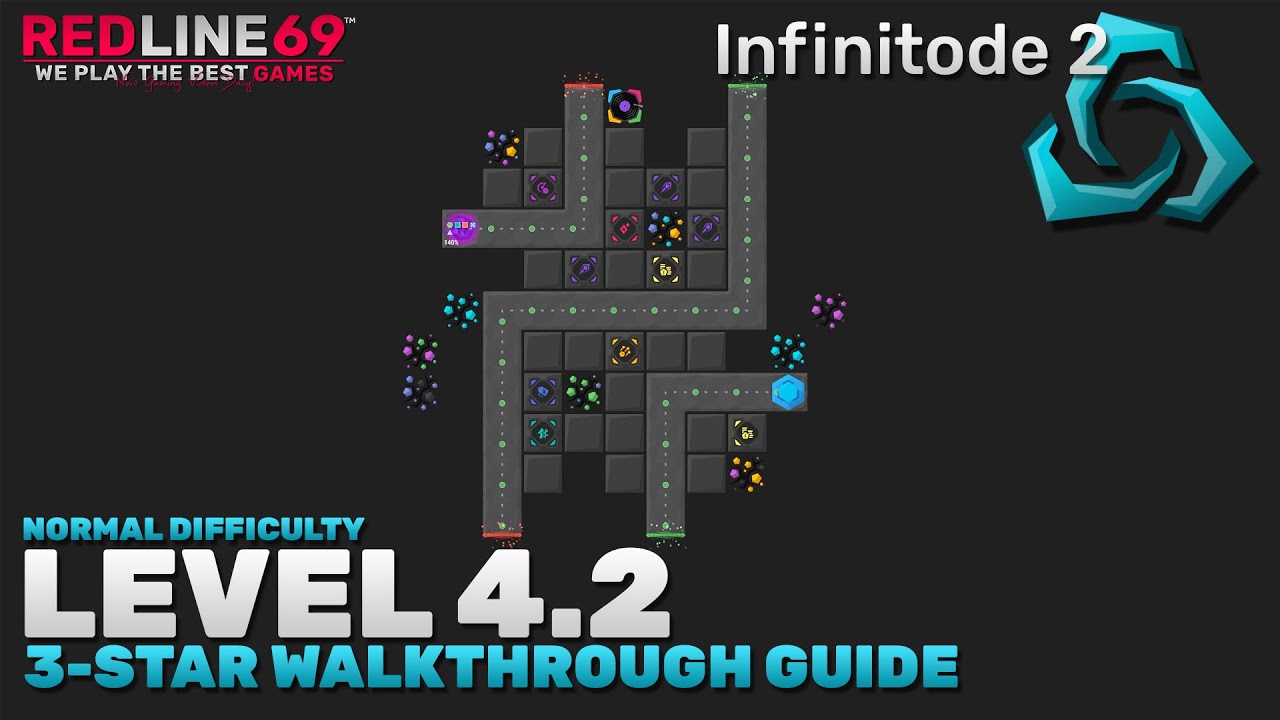 Infinitode 2 | Level 4.2 - Normal Difficulty | 3-Star Guide | Redline69 Games