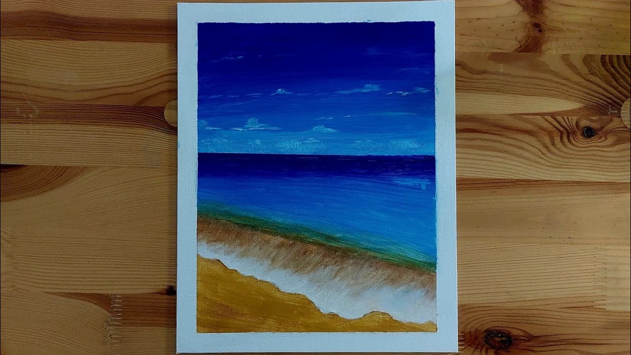 Acrylic Seascape painting/ Easy seascape painting/challenge #25  ምንቅስቃስ ባሕሪ ዘርኢ ቅብኣ ኣክሪሊክ