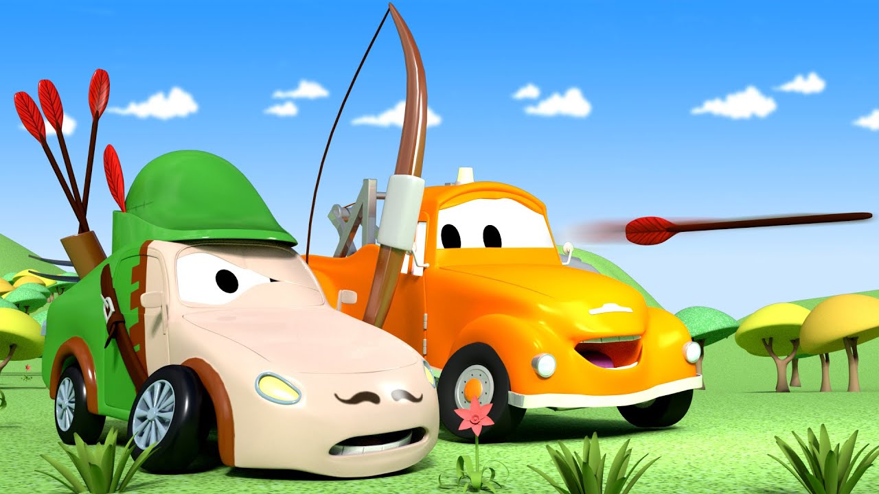 Mat Is ROBIN HOOD - Tom's Paint Shop in Car City 🎨 Cartoon for kids with Superhero