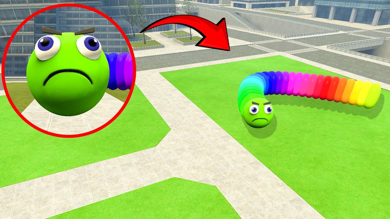 RAINBOW HUNGRY WORM IS HAUNTING ME in CITY in Garry's Mod