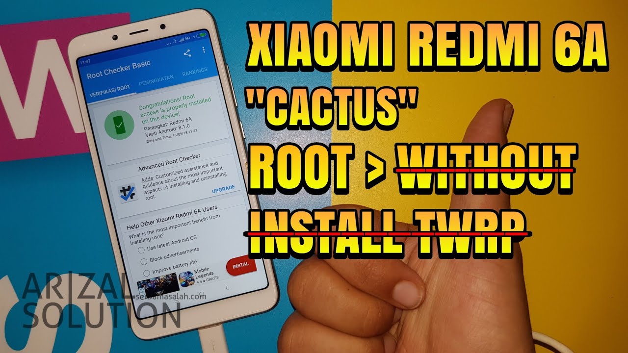 Cara Root Xiaomi Redmi 6A Cactus Tanpa Instal Twrp Tested 100% (Metode Support Xiaomi All Device)