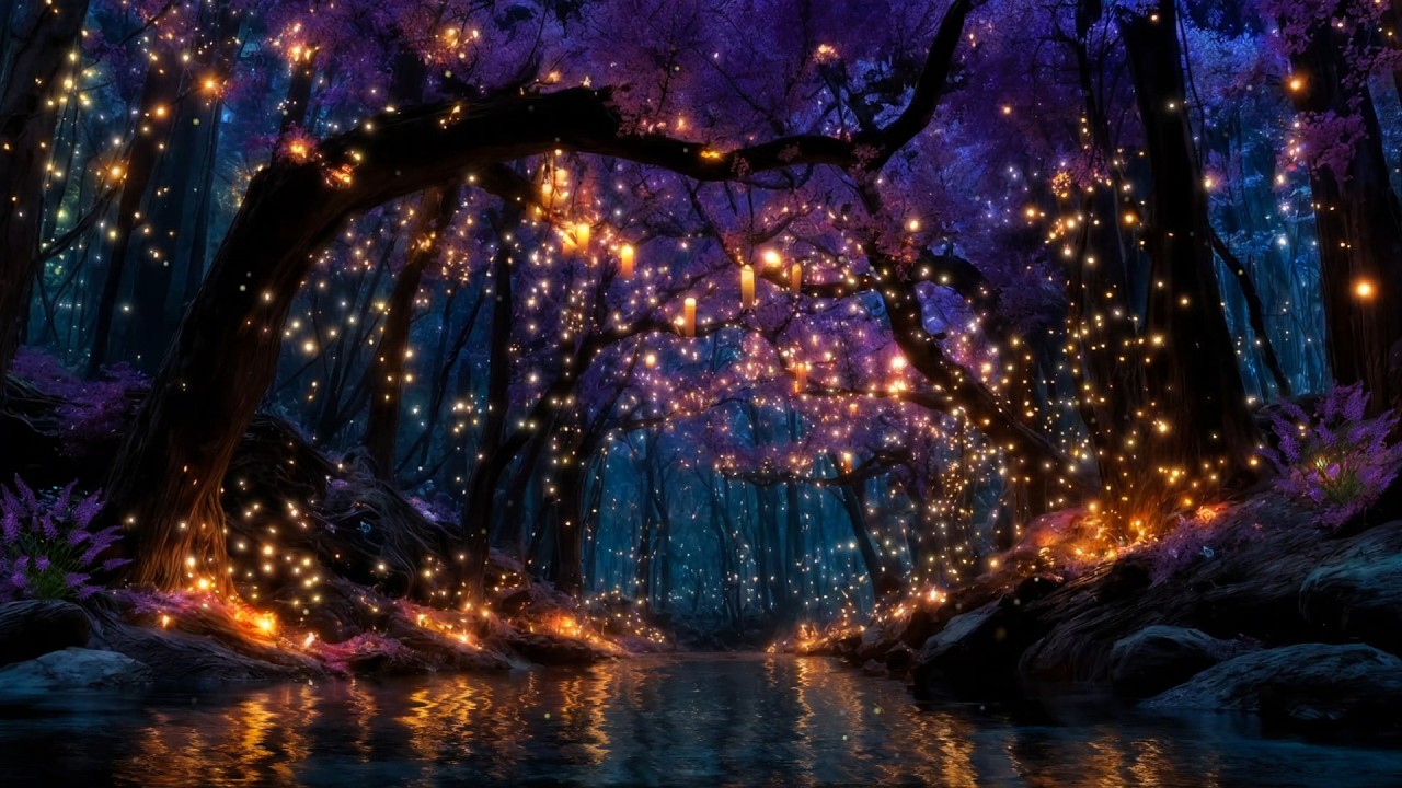 ✨ Firefly Forest Village by the River 🌙 Goodbye Insomnia 😴 Magical Night Sounds (No Ads)