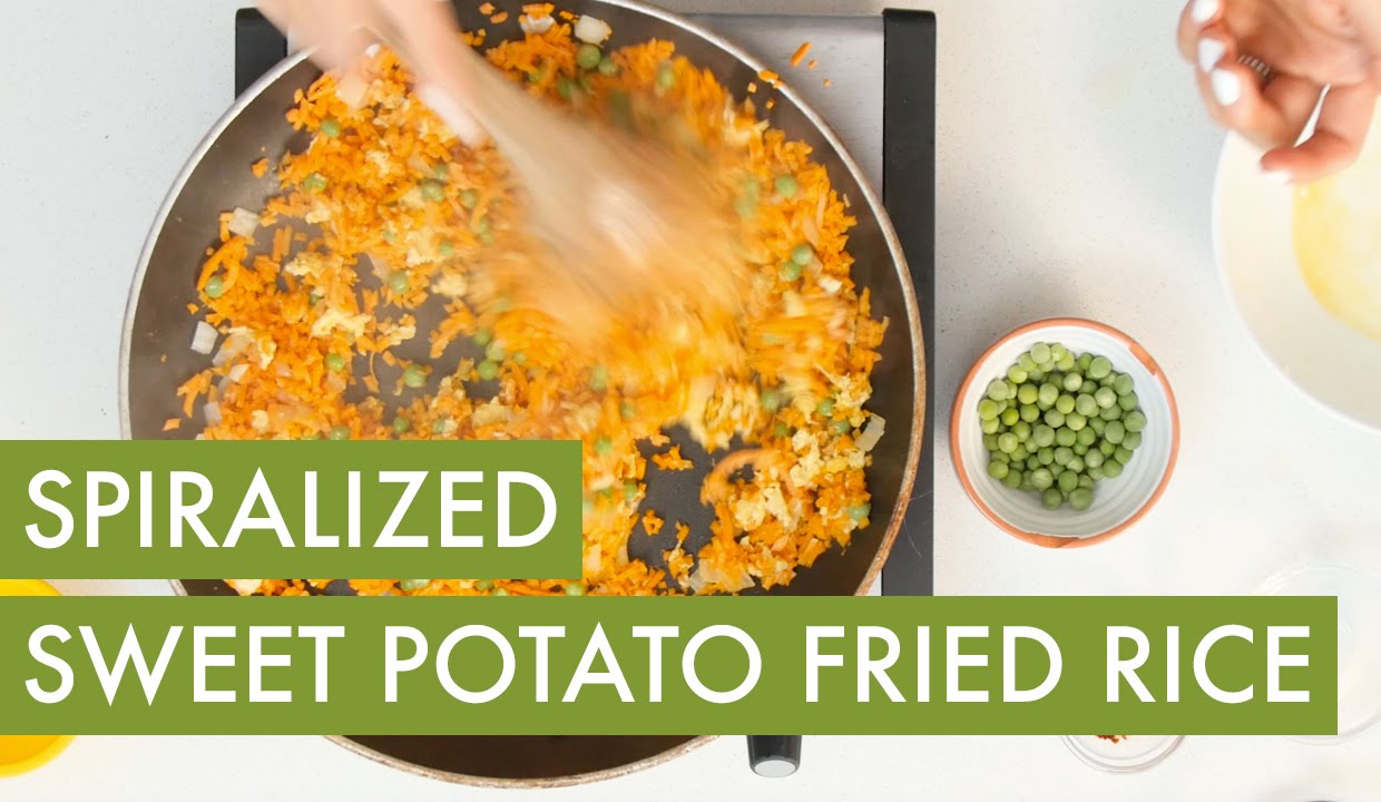 Spiralized Sweet Potato Fried Rice I Vegetarian Spiralizer Recipe