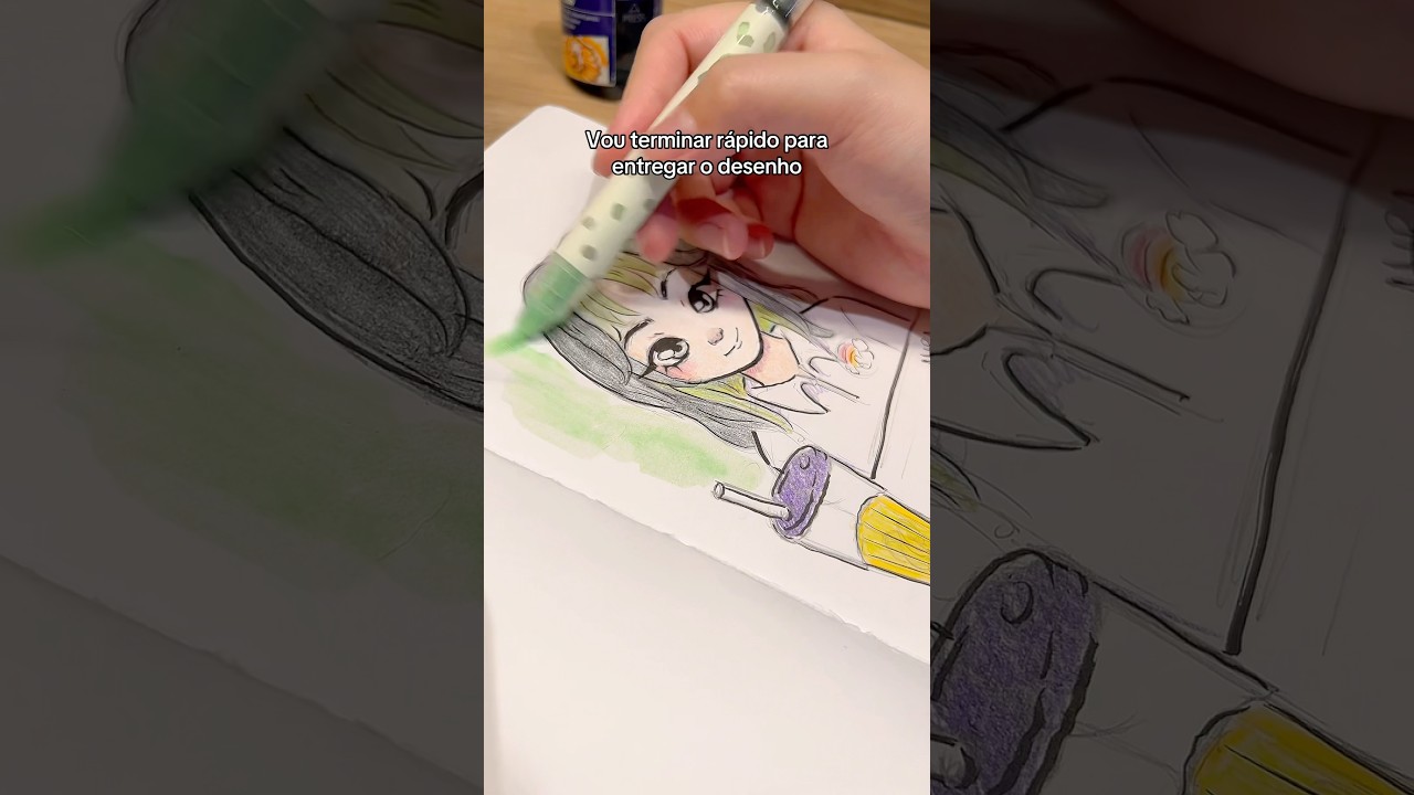 Desenhei uma menina no caf&eacute;🫣 veja a rea&ccedil;&atilde;o dela  #artista #desenho