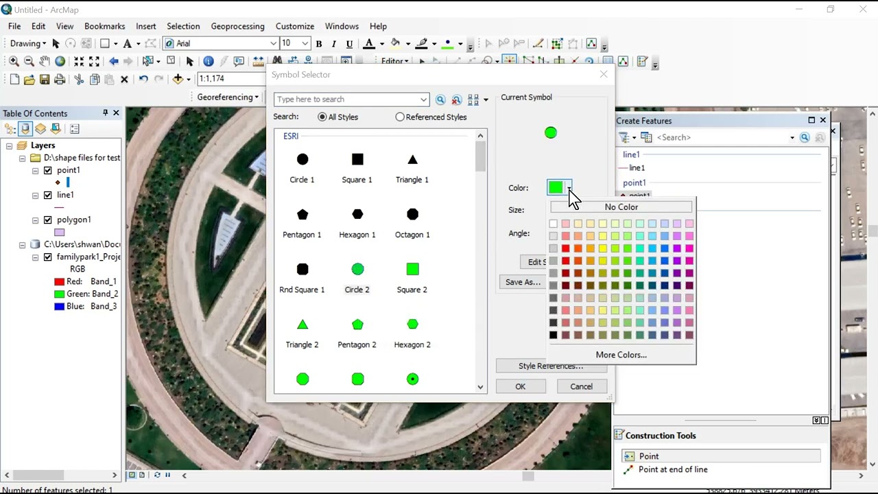 GIS 10.8 - 3rd Video: Creating Shape Files, Points, Lines and Polygons