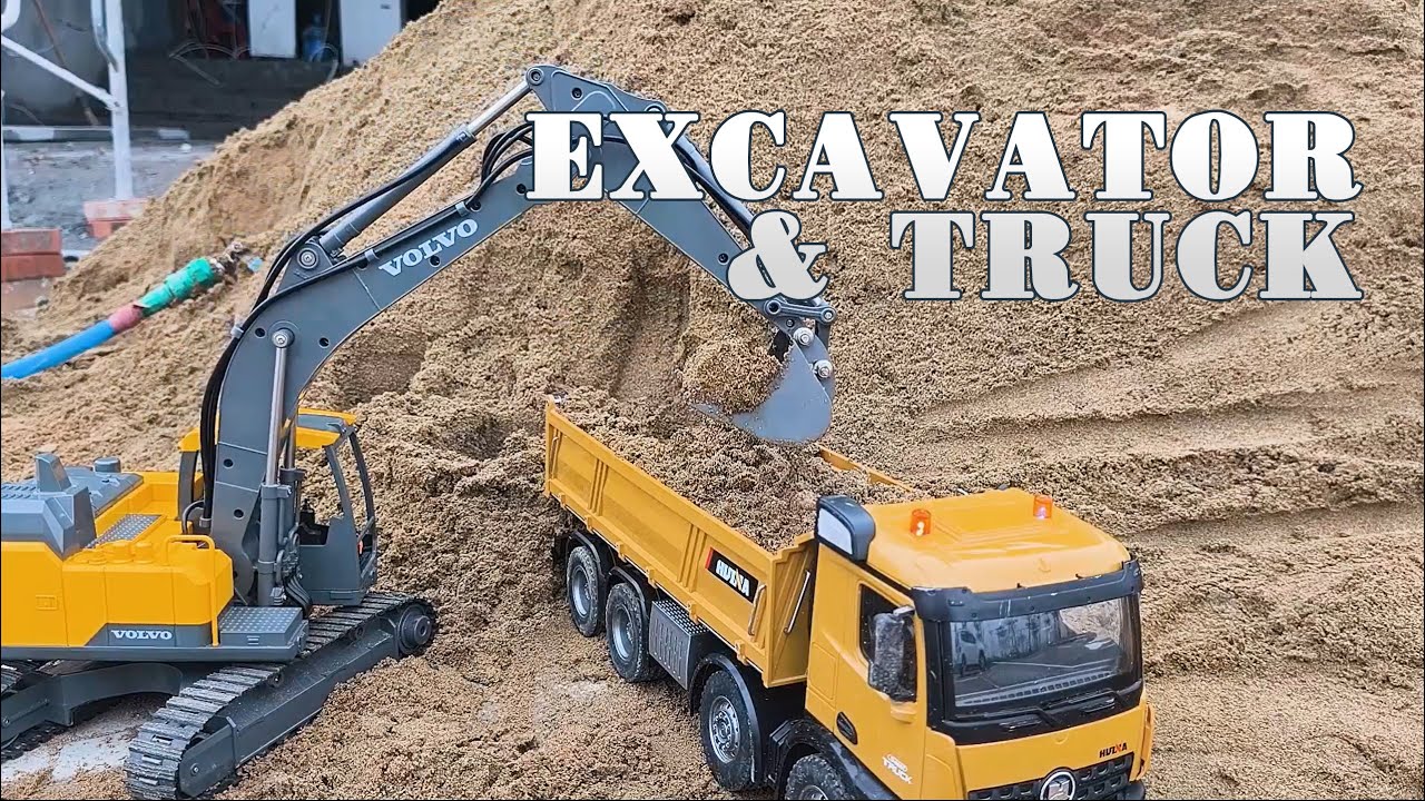 RC Excavator Loading Sand | Dump Truck Hauling