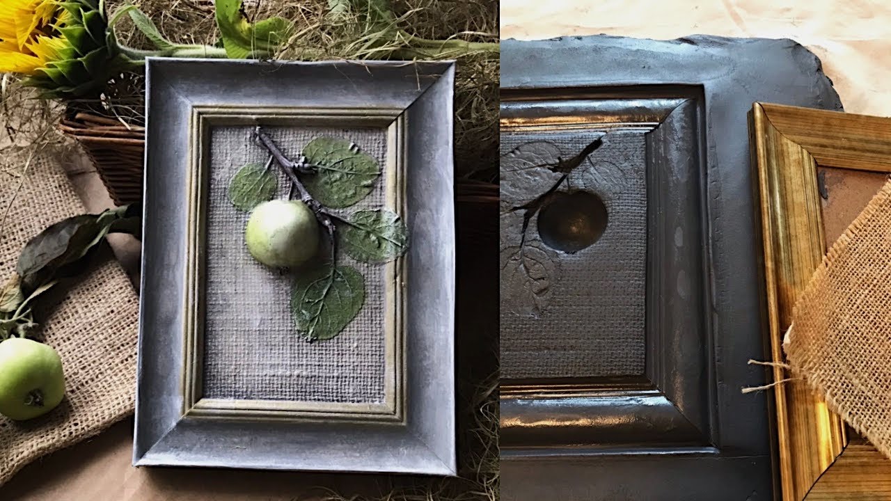 Making Botanical Plaster Casts in Frames/Full Process/ How to Make Botanical Bas-Relief