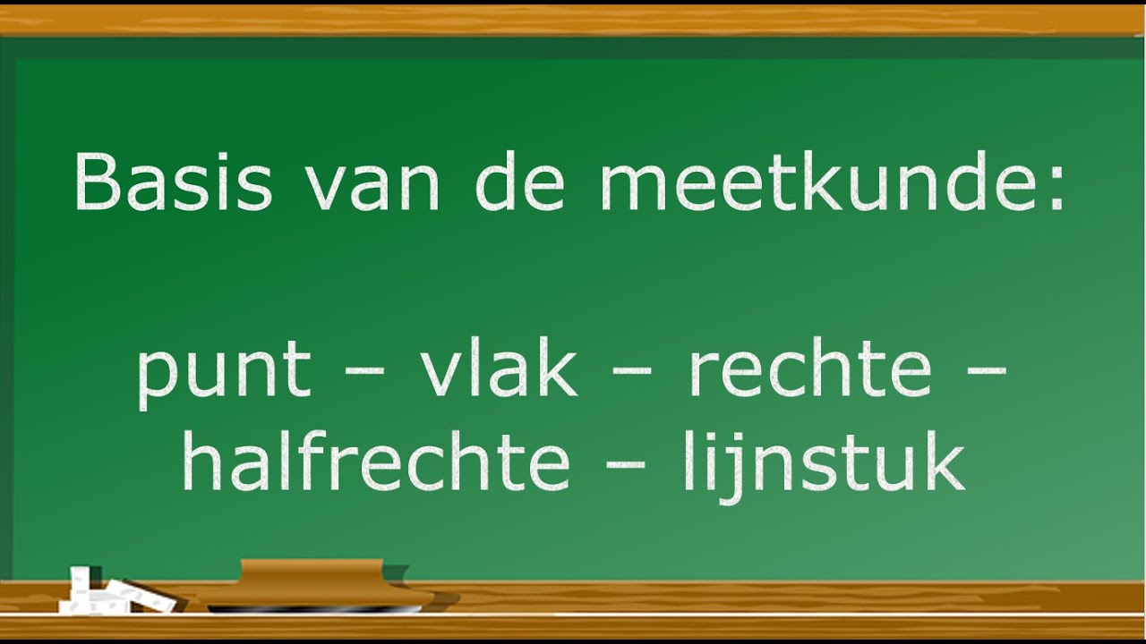 Basis van de meetkunde: punt - vlak - rechte - halfrechte - lijnstuk
