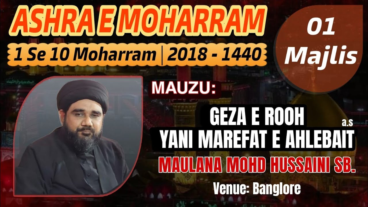 1 Majlis e Aza 2018,1440 moharram Maulana Mohammad Hussaini Sb Muzaffarnagar