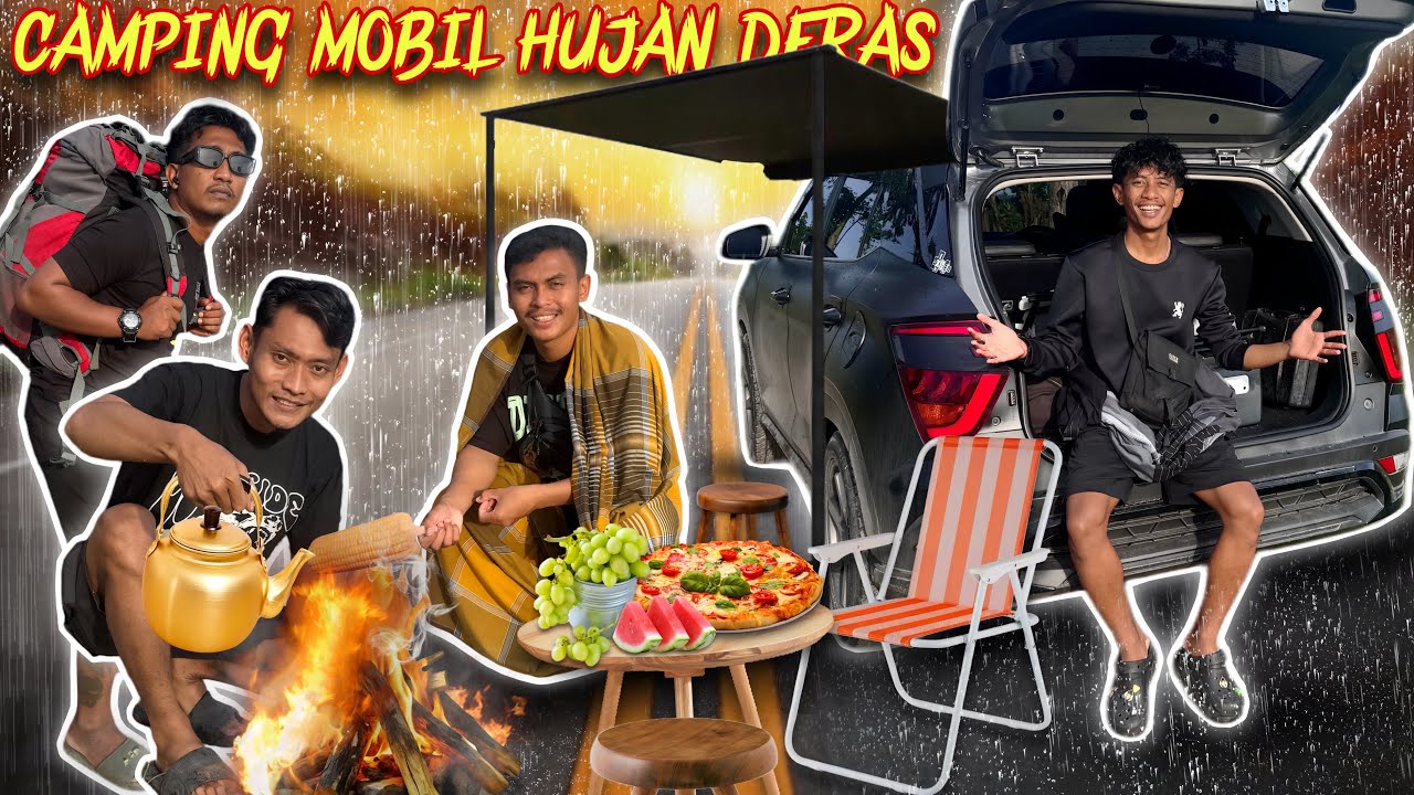 CAMPING/BERMALAM HUJAN DERAS DALAM MOBIL SAMPAI SUBUH! BAKAR JAGUNG, KELILING KOTA & BERBURU SUNRISE
