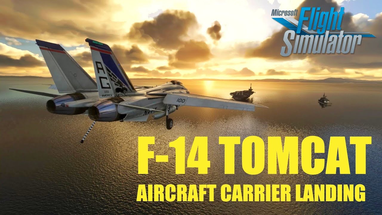 MSFS F-14 Tomcat Aircraft carrier Take off and landing
