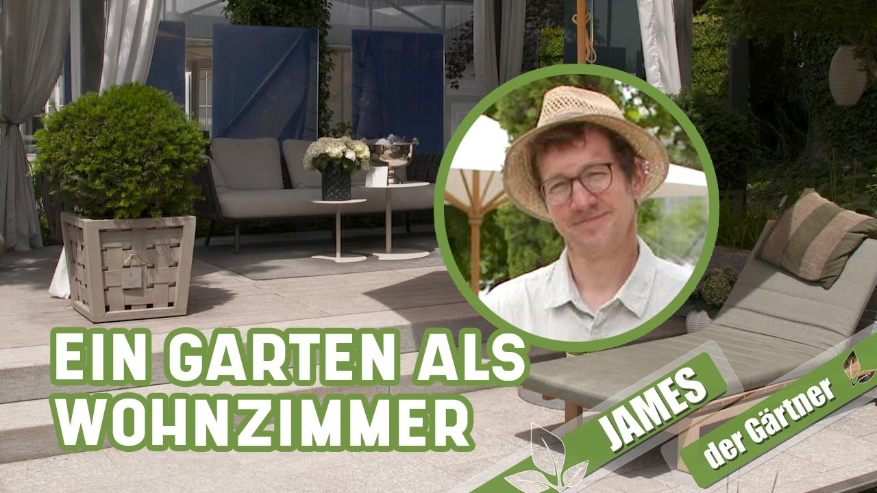 Natursteinterrasse, Holzdeck und Wasserbecken – Entspannung pur! I James der Gärtner