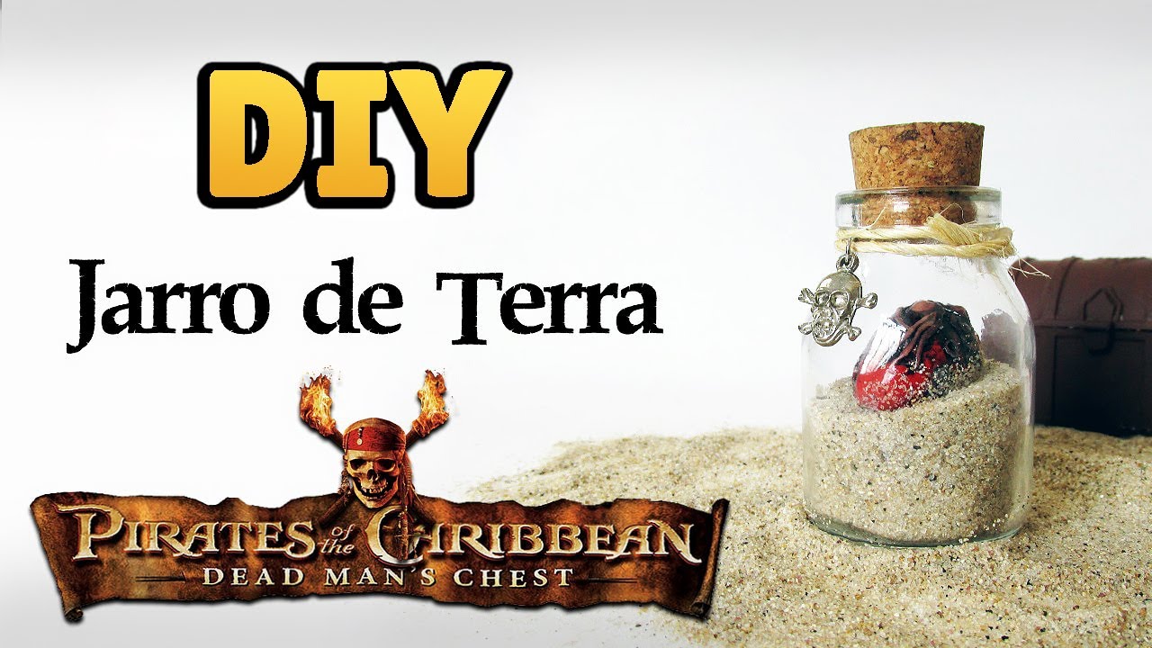 DIY: Jarro de Terra - PIRATAS DO CARIBE (Jar of Dirt Bottle Charm) #diydisney #diybottlecharm