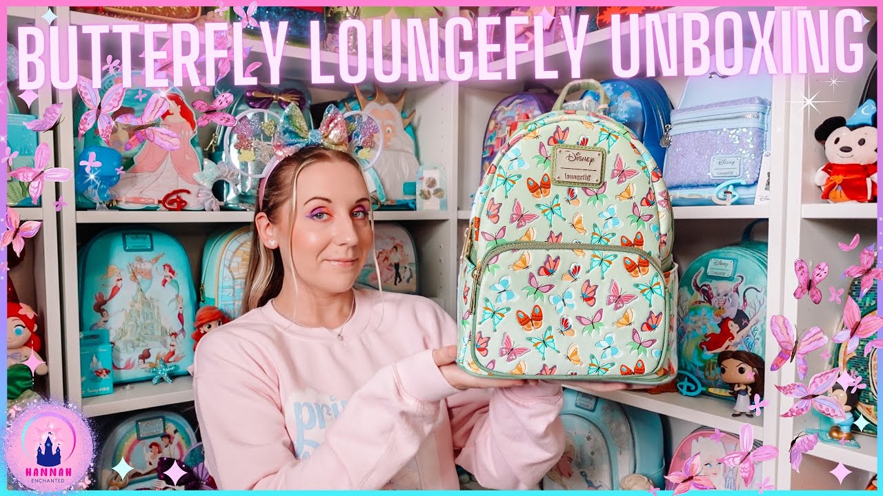 Распаковка мини-рюкзака Disney Princess Butterfly AOP Loungefly Haul Vlog Exclusive GeekCore