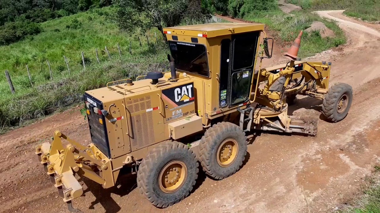 Recuperação de estradas rurais com erosões motoniveladora 120k (patrol),retro 580n,rolo bomag