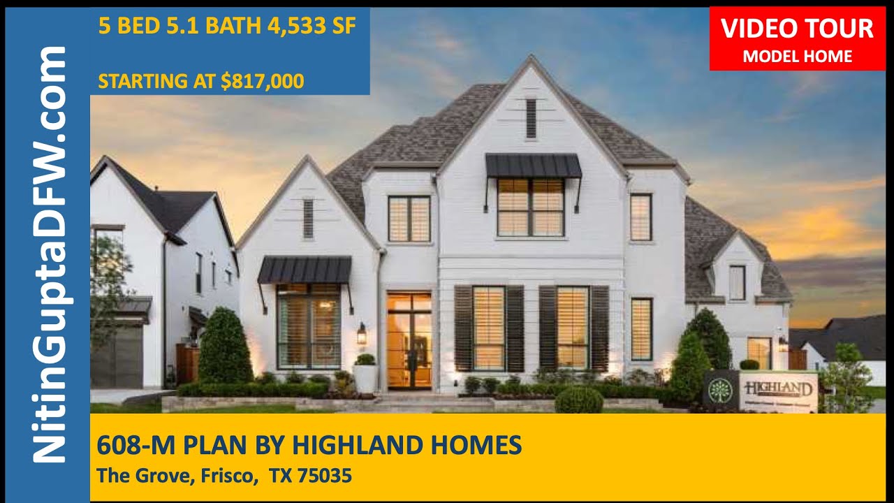 Plan 608 Highland Homes in The Grove in Frisco Texas - Frisco New Home Tour - Frisco Model Home Tour