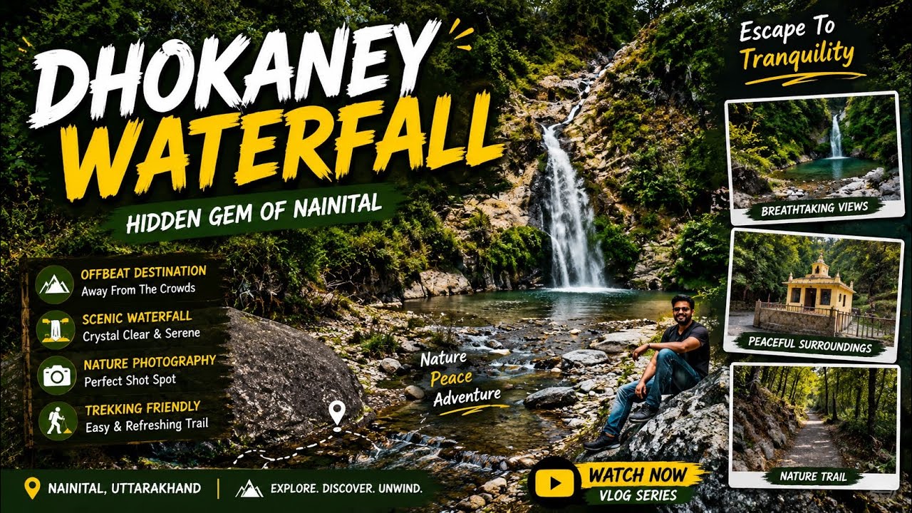Dhokaney Waterfall The Best Waterfall near Nainital || Hidden Location Garampani||Almora||#nainital
