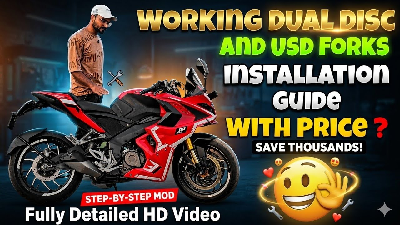 Working Dual Disc With Usd Suspension And Ktm Swingarm Modification For Pulsar RS 200 / Ns 200