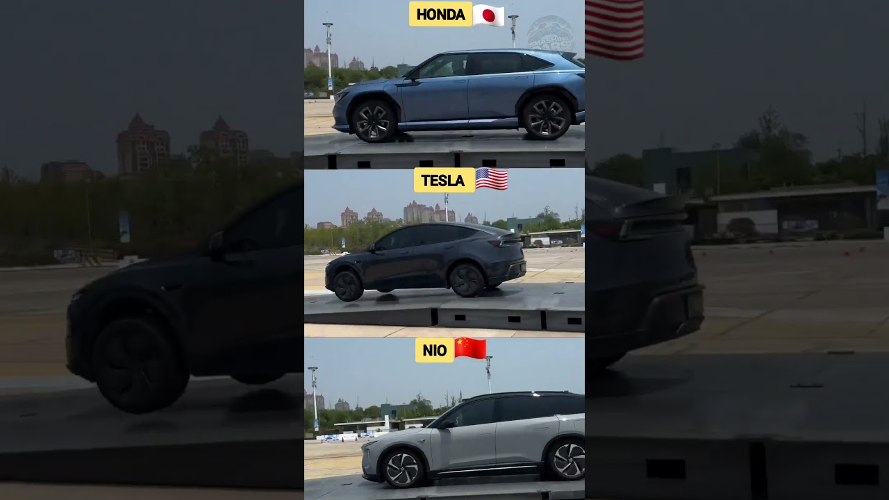 tesla vs Honda vs Nio - Drag Race Showdown!