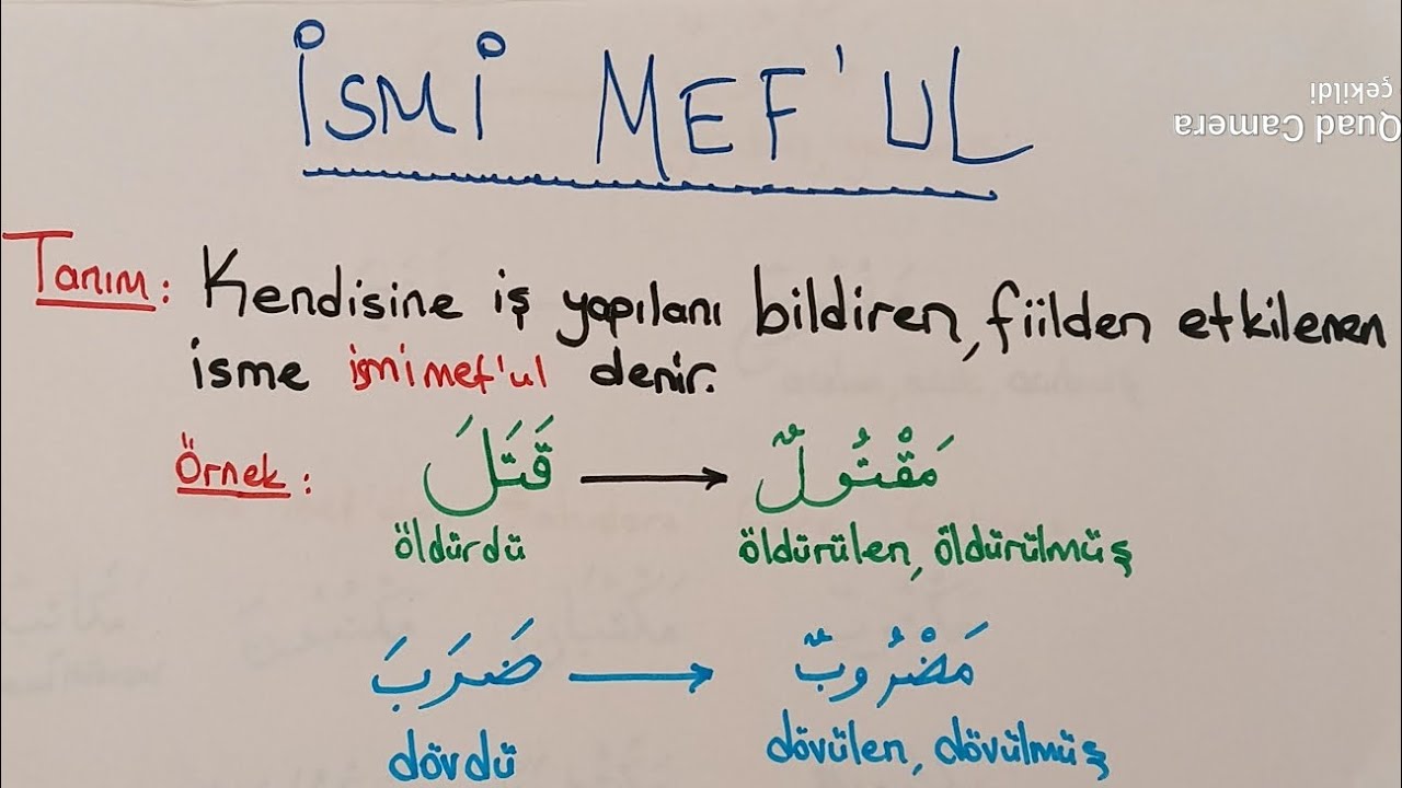 11.Ders İsm-i Mef'ul