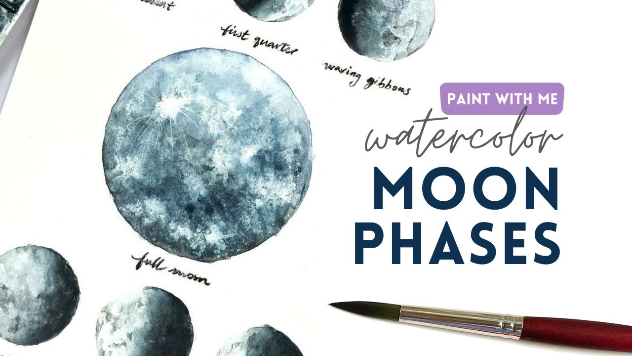 EASY Watercolor Moon Phases Tutorial
