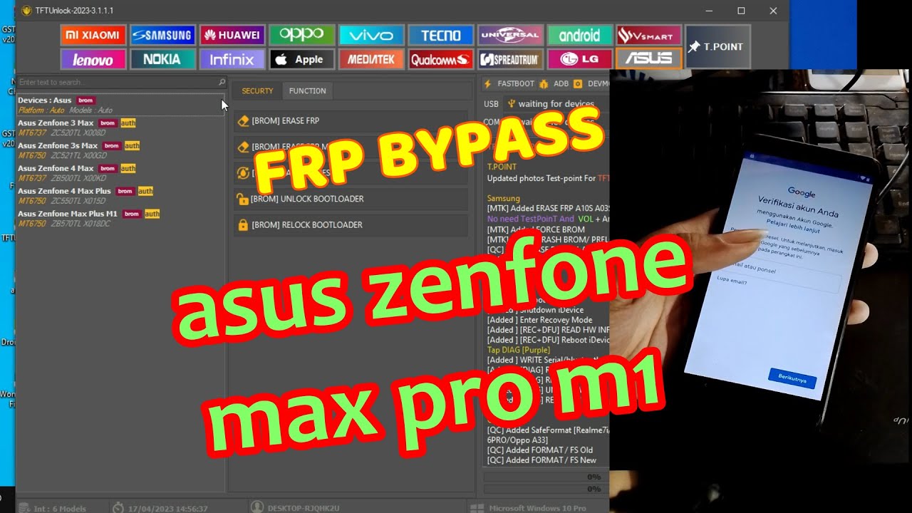 BYPASS FRP ASUS ZENFONE MAX PRO M1 VIA TOOL GRATISAN