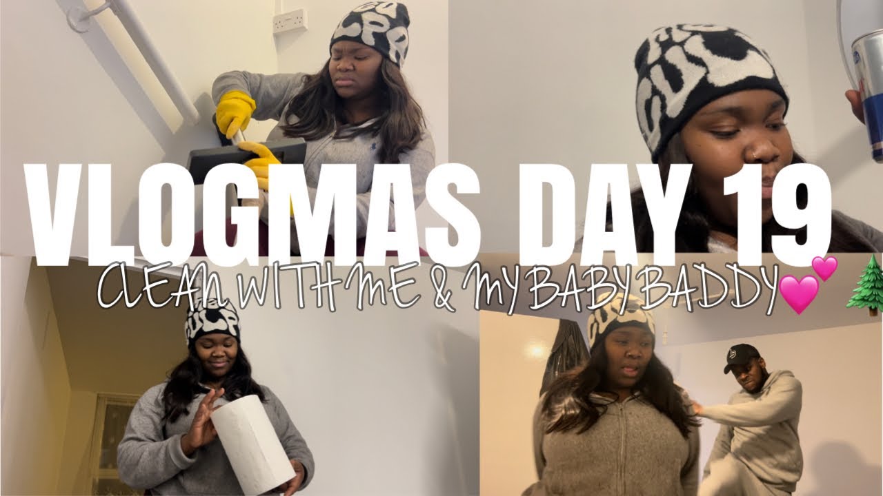 VLOGMAS DAY 19| CLEAN MY NEW HOUSE WITH ME AND MY BABY DADDYYY💕🌲