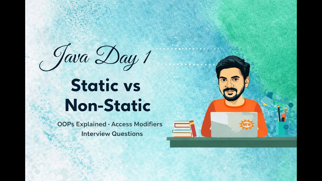 Java Day 1 🔥 Static vs Non-Static | OOPs Explained | Access Modifiers | Telugu