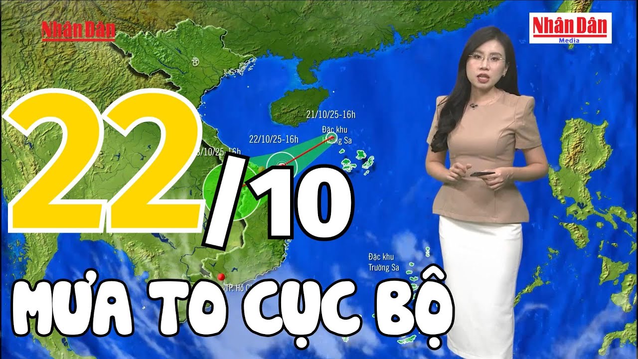 Dự báo thời tiết tối nay và ngày mai 22/10 | Dự báo thời tiết đêm nay mới nhất | Báo Nhân Dân