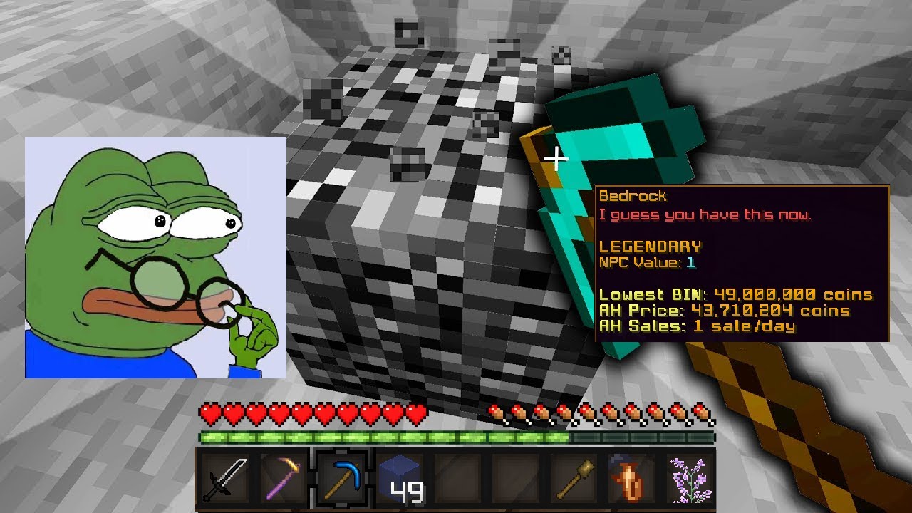 I mined BEDROCK in Hypixel Skyblock...