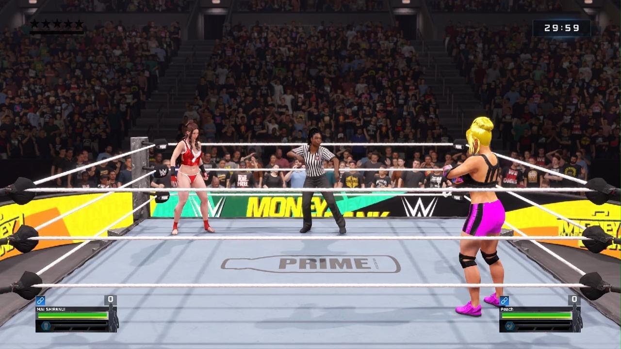 WWE 2K25 Mai shiranui vs Peach iron man 30 minutes