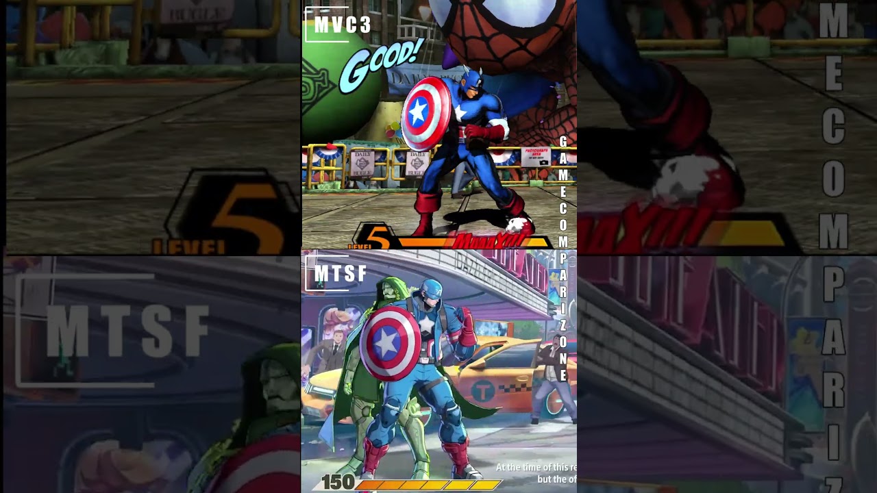 MARVEL TOKON vs MARVEL vs CAPCOM 3: Captain America Comparison