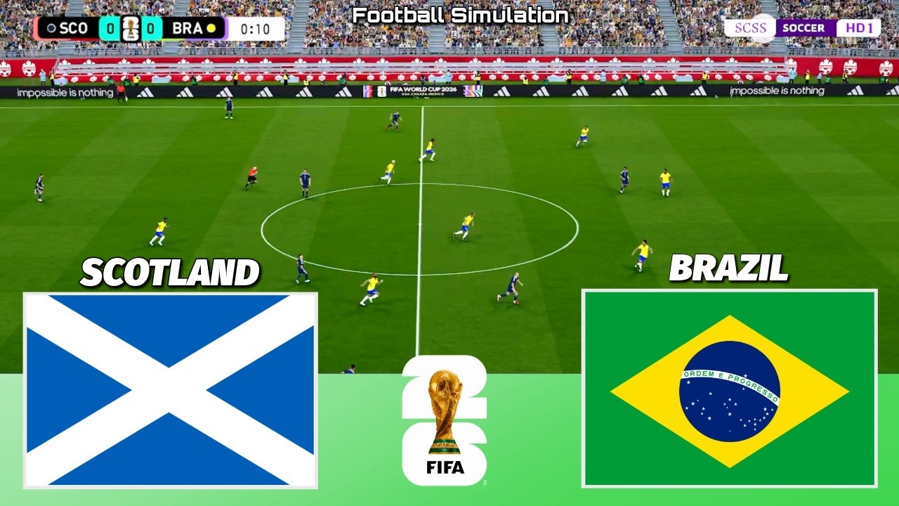 🔴 LIVE | Scotland vs Brazil - FIFA World Cup 2026 | PES 21 Simulation