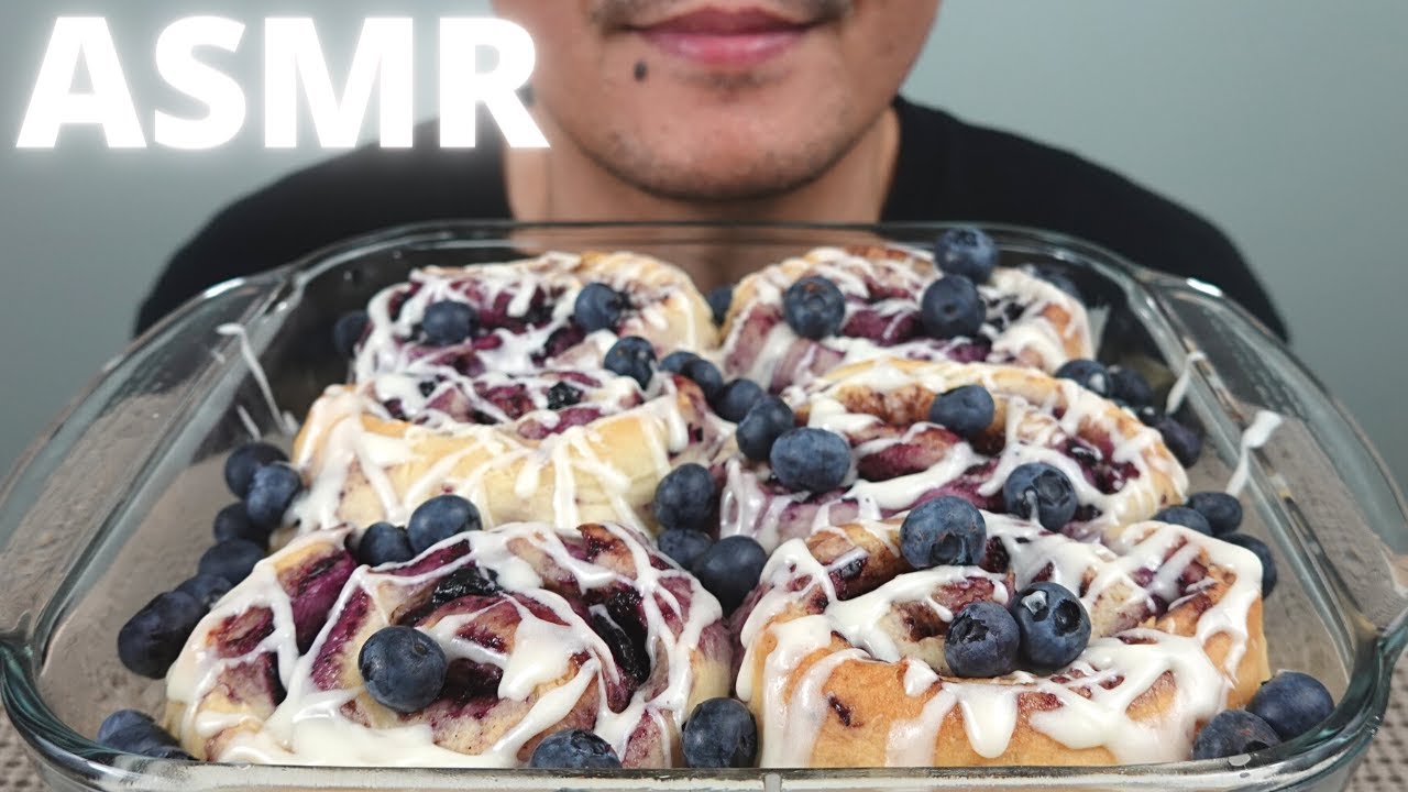 ASMR | Homemade Blueberry Cinnamon Rolls | The Hangry Mole