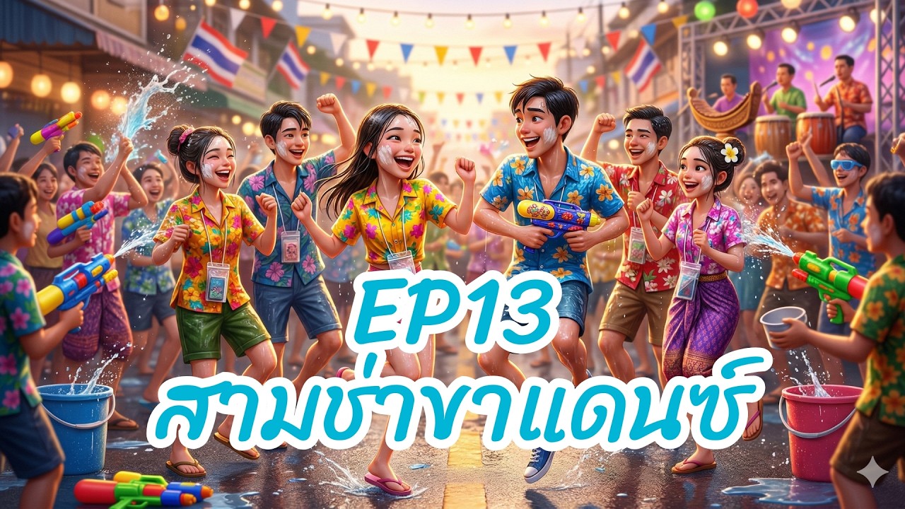 EP13 สามช่าขาแดนซ์ 🎉💦 3 ช่าจังหวะตึ๊บๆ รับเช้าวันใหม่! วันนี้มีนัดพรีเมียร์ชุดใหญ่นะพี่น้อง!