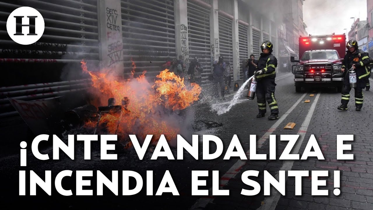 ¡CNTE vs SNTE! Miembros de la Coordinadora incendian instalaciones como protesta