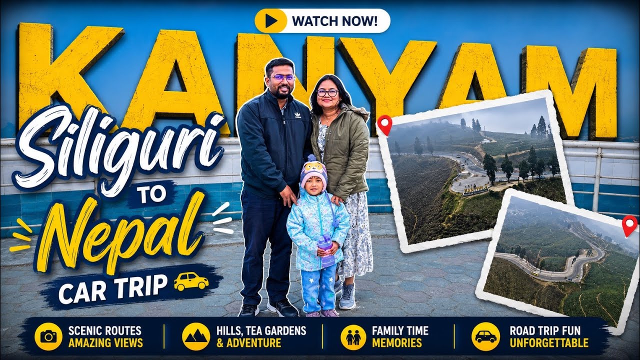 From Siliguri to Nepal’s Kanyam in a Private Cab | Fog, Tea Gardens & Drone Views