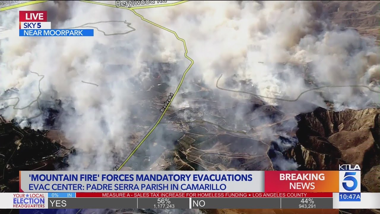 Fast-moving brush fire races through agricultural community in Ventura County