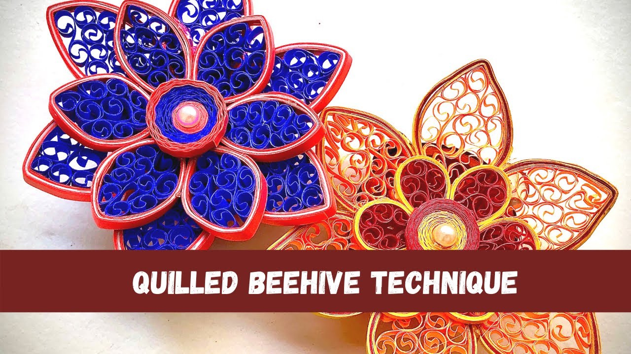 Quillling beehive technique. Paper quilling basics- beehive quilling step by step tutorial.