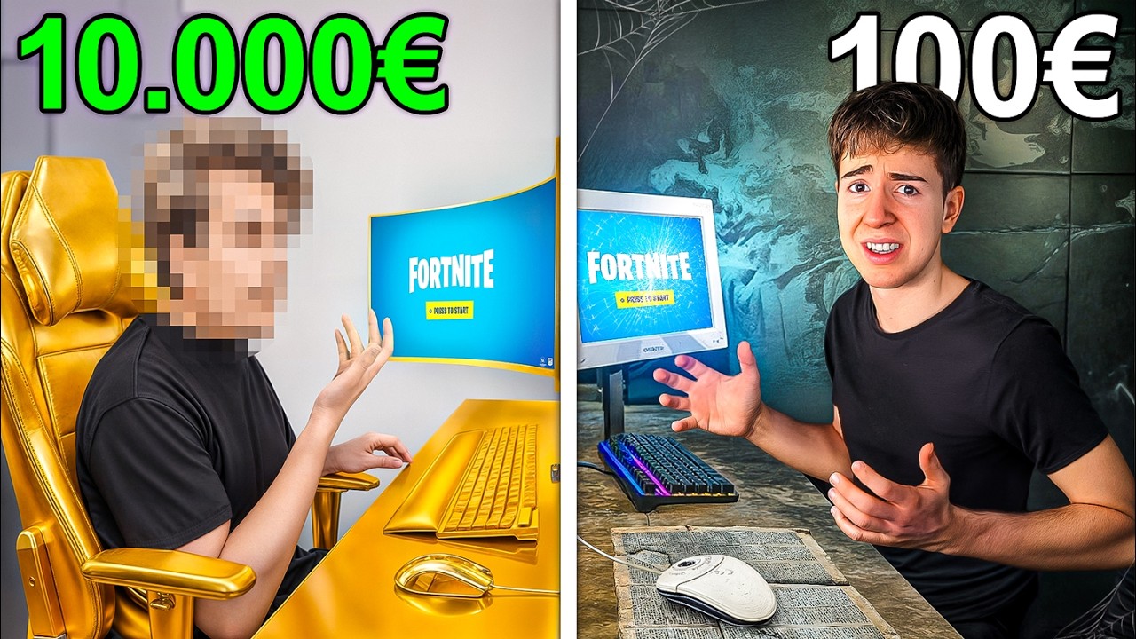 100&euro; vs 10.000&euro; Gaming Setup Battle